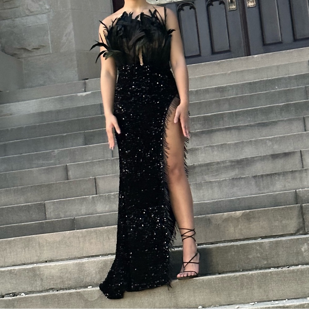 Black sequin gown